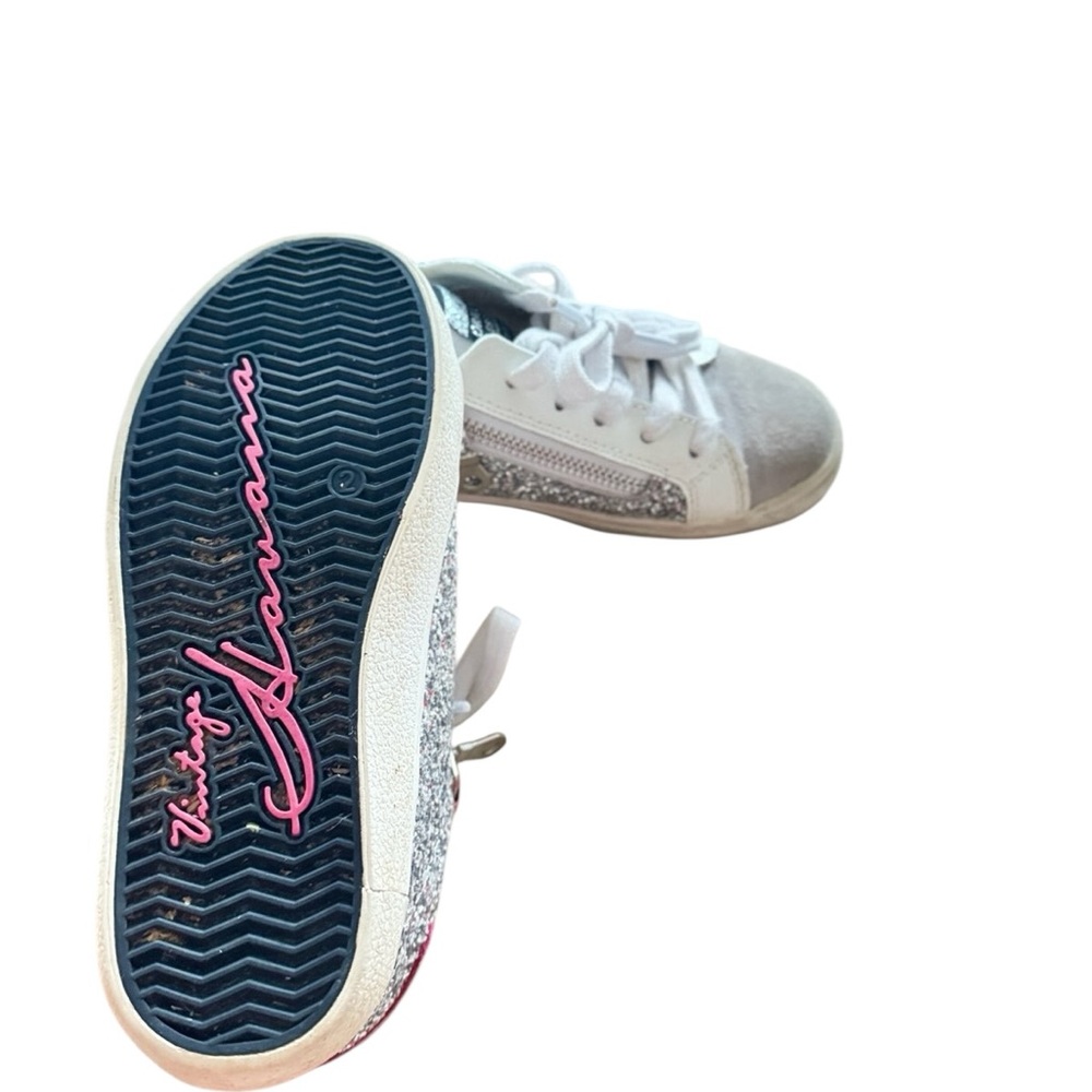 Vintage Havana Girls Glitter Star Sneakers — Silver & Pink | Youth Size 2 - Picture 4 of 7